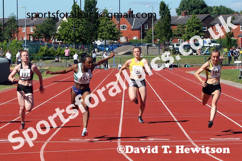 Senior womens 100 metres , 2021 Northern Senior and Under-20s Champs., Leigh. Photo: David T. Hewitson/Sports for All Pics